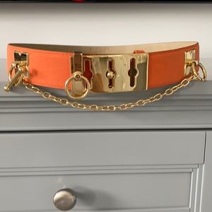 BCBG orange suede look belt